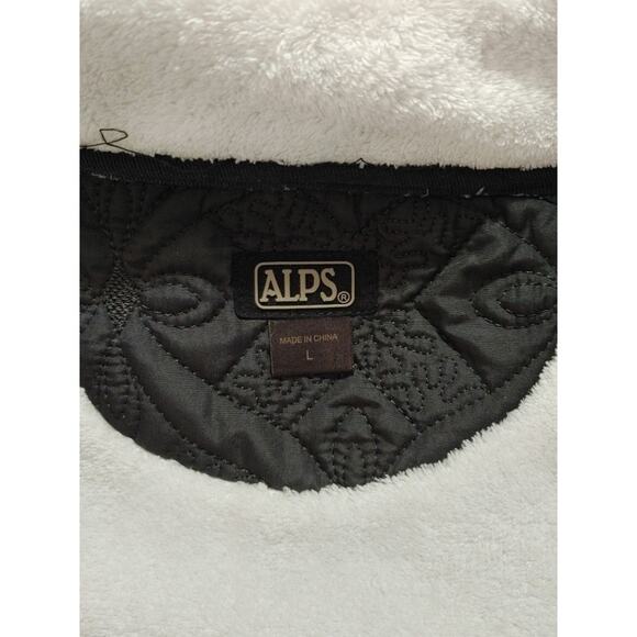 Alps Full Zip Quilted Jacket Mock Neck Windproof Fleece Lined Black Women Large - Picture 5 of 5